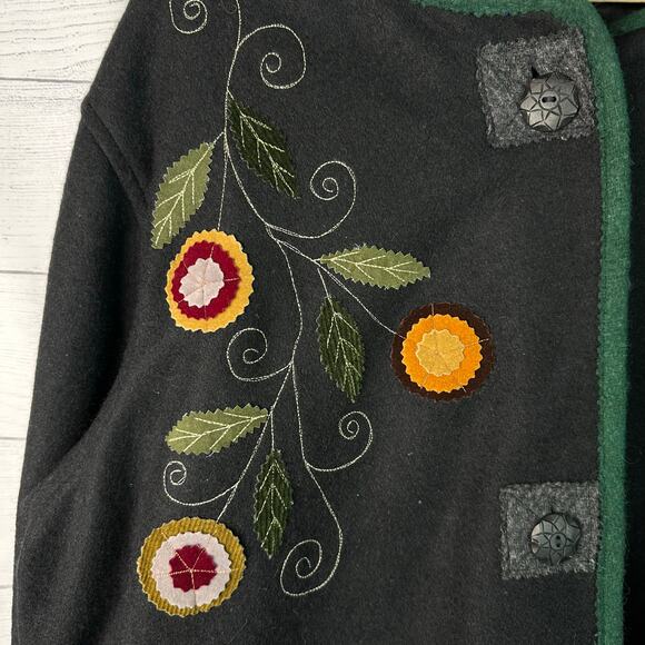 Parsley & Sage Womens size 2X Embroidered Wool Button Up Jacket Art to Wear - Picture 8 of 9